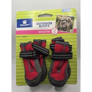 Top Paw Dog Boots Reflective Protective Adjustable Light Weight Rain/Snow Small